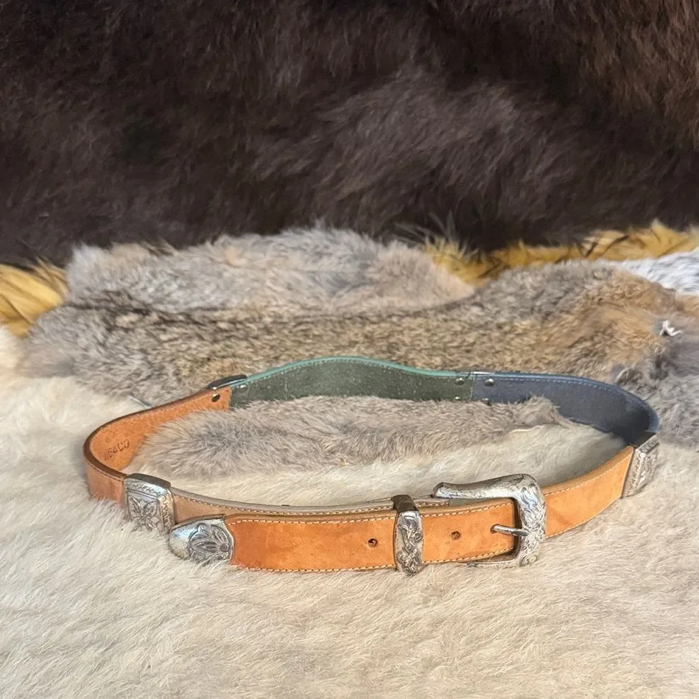 Leather Belt with Silver Buckle 30 (1750)